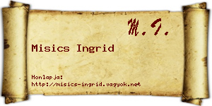 Misics Ingrid névjegykártya